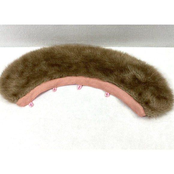 Vintage Coffee Shop Coat Womens Medium Pink Wool Blend Removable Faux Fur Collar - Picture 6 of 16